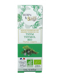 Aceite esencial de tomillo orgánico Thymol (Thymus vulgaris) Born to Bio 5 ml