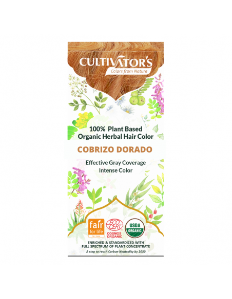 Tinte orgánico Cobrizo Dorado Cultivator's 100 gr. Ecocert