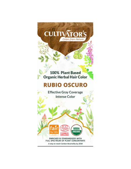 Tinte orgánico Rubio Oscuro Cultivator's 100 gr. Ecocert