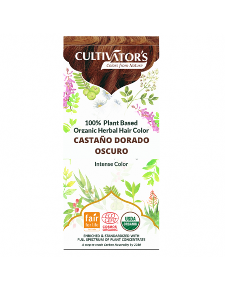 Tinte orgánico Castaño Dorado Oscuro Cultivator's 100 gr. Ecocert