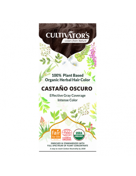 Tinte orgánico Castaño Oscuro Cultivator's 100 gr. Ecocert