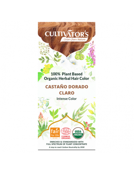 Tinte orgánico Castaño Dorado Claro Cultivator's 100 gr. Ecocert