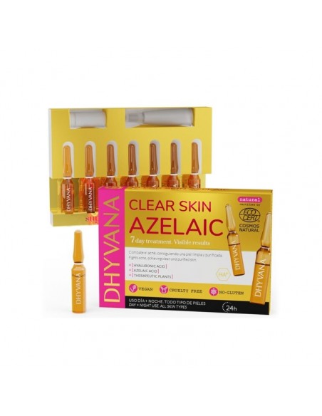 Sérum Anti imperfecciones con Ácido Azelaico - Anti-acné Azelaic Dhyvana (7 Ampollas )