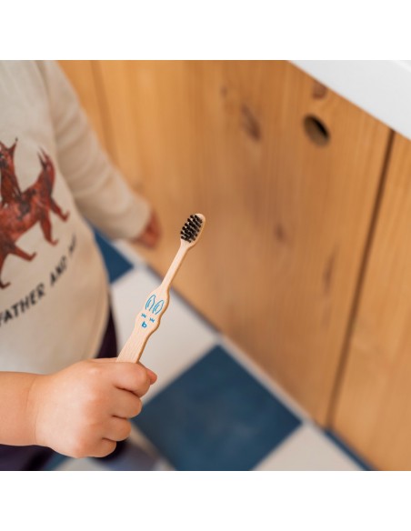 Cepillo de dientes de madera de haya niños de 3 a 6 años azul BIOSEPTYL Cepillo de dientes de madera de haya niños de 3 a 6 años azul BIOSEPTYL