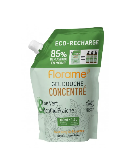 Eco-recarga Gel de ducha concentrado - Té Verde & Menta Fresca Florame