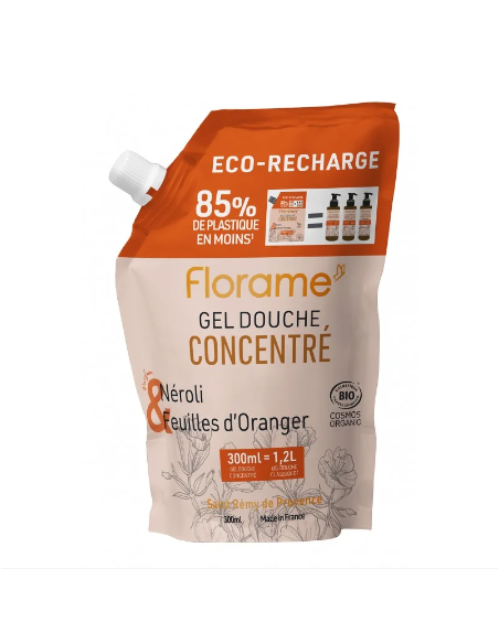 Eco-recarga Gel de ducha concentrado - Neroli y Hojas de naranja Florame