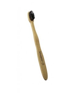 Cepillo de dientes de madera de haya medium negro Bioseptyl