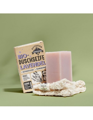 Jabón de Ducha Sólido Lavanda + Bolsa Sisal Outdoor Freakz