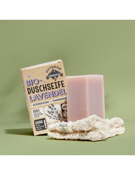 Jabón de Ducha Sólido Lavanda + Bolsa Sisal Outdoor Freakz