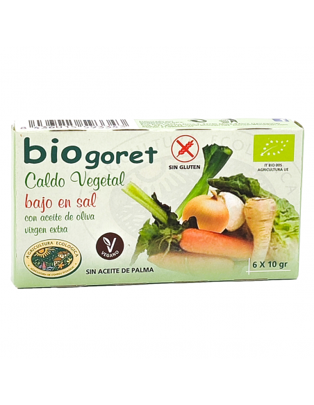 Cubitos de Caldo de Verduras Ecológico Bajo en Sal Ecológico (6 x 11gr) Bionsan consumo pref. 08/25