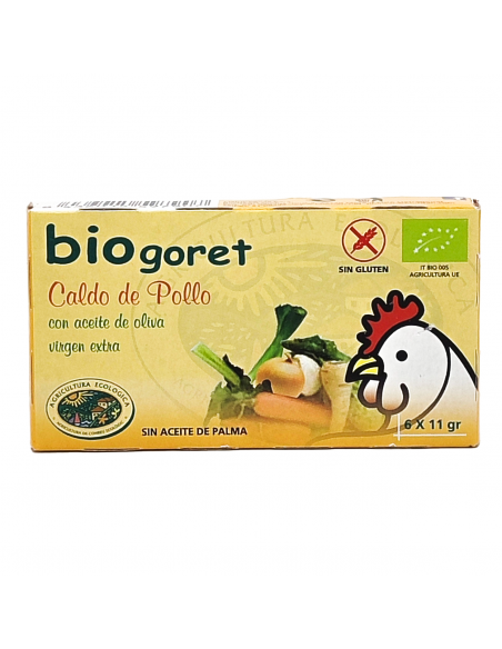 Cubitos de Caldo de Pollo con Verduras Ecológico (6 x 11gr) Bionsan consumo pref. 11/25