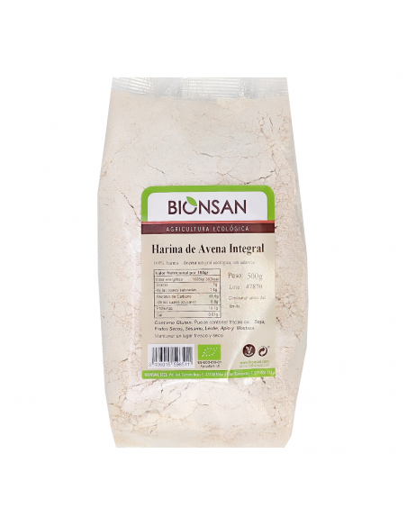 Harina de Avena Integral Ecológica 500gr Bionsan consumo pref. 10/25