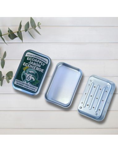 Jabonera de aluminio para sólidos con escurridor Ecoapply