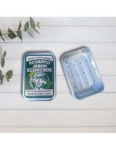 Jabonera de aluminio para sólidos con escurridor Ecoapply