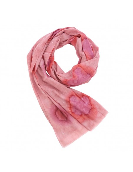 Pañuelo/Foulard 100% algodón orgánico Djian Acuarela Rosa