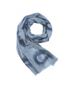 Pañuelo/Foulard 100% algodón orgánico Djian Acuarela Gris Azulado