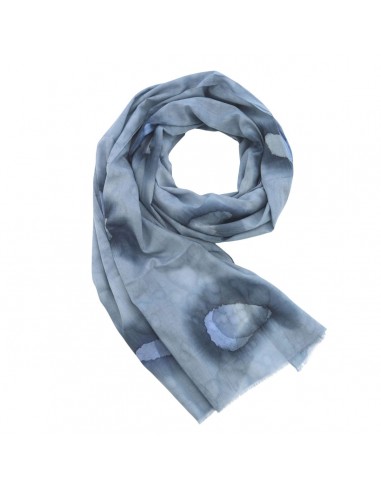 Pañuelo/Foulard 100% algodón orgánico Djian Acuarela Gris Azulado