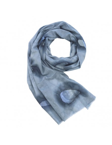 Pañuelo/Foulard 100% algodón orgánico Djian Acuarela Gris Azulado Pañuelo/Foulard 100% algodón orgánico Djian Acuarela Gris Azulado
