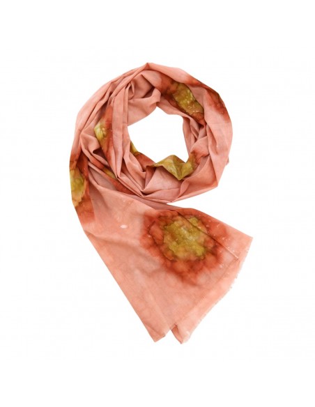 Pañuelo/Foulard 100% algodón orgánico Djian  Acuarela Melocotón