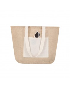 Bolsa de playa ecológica de yute con asas de algodón