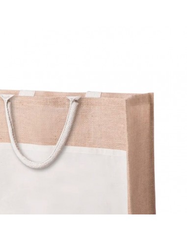 Bolsa ecológica de yute con bolsillo frontal de algodón