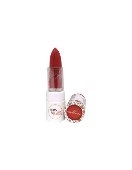 Barra de labios Orgánica Born to Bio Nº1 Coral Orange 3,5G