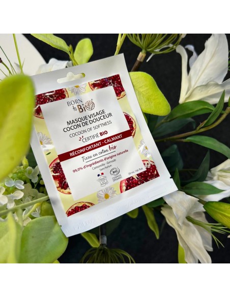 Mascarilla facial Cocoon de Douceur en algodón Certificada Bio 20ml Born to Bio