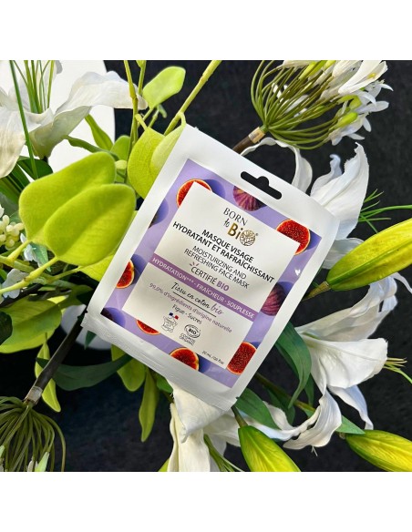 Mascarilla facial Hidratante y Refrescante en algodón Certificada Bio 20ml Born to Bio