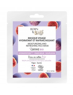 Mascarilla facial Hidratante y Refrescante en algodón Certificada Bio 20ml Born to Bio