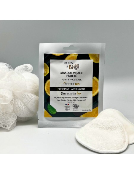 Mascarilla facial Pureté en algodón Certificada Bio 20ml Born to Bio