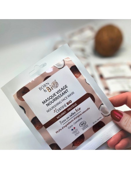 Mascarilla facial nutritiva de algodón Certificada Bio 20ml Born to Bio