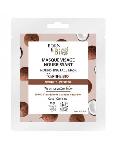 Mascarilla facial nutritiva de algodón Certificada Bio 20ml Born to Bio