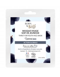 Mascarilla facial Thirst for Youth en algodón Certificada Bio 20ml Born to Bio