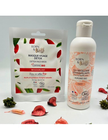 Mascarilla facial Detox en algodón Certificada Bio 20ml Born to Bio