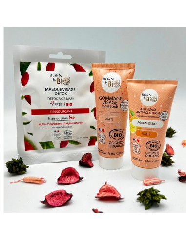 Mascarilla facial Detox en algodón Certificada Bio 20ml Born to Bio