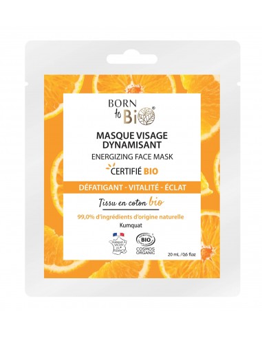Mascarilla facial Dinamizante en algodón Certificada Bio 20ml Born to Bio
