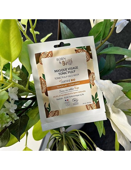Mascarilla facial Tonic'Pulp de algodón Certificada Bio 20ml Born to Bio