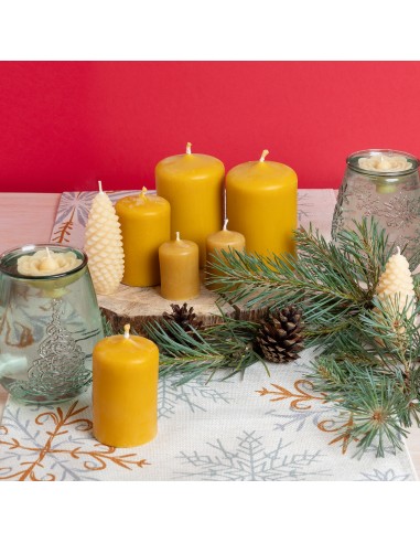 Vela Cilíndrica de Cera de Abejas 5 cm Blue