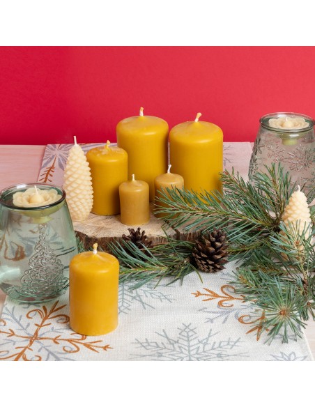 Vela Cilíndrica de Cera de Abejas 5 cm Blue