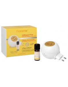 Difusor eléctrico + Composición BIO de aceites esenciales Antimosquitos verano tranquilo con citronella Florame